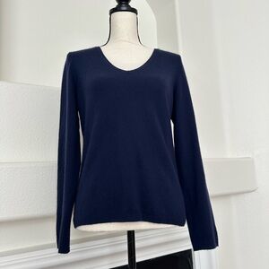 Charter Club Women’s Navy Blue 100% 2-Ply Cashmere Knit Sweater Size M